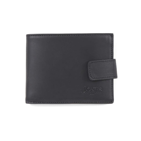 NUVOLA PELLE Mens Leather Wallet With Snap Button Dark Brown
