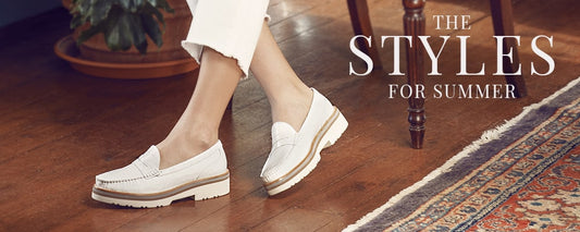 White ladies loafers for summer