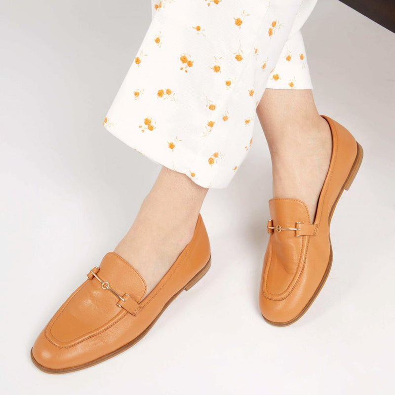 Tan soft leather loafers womens cheap