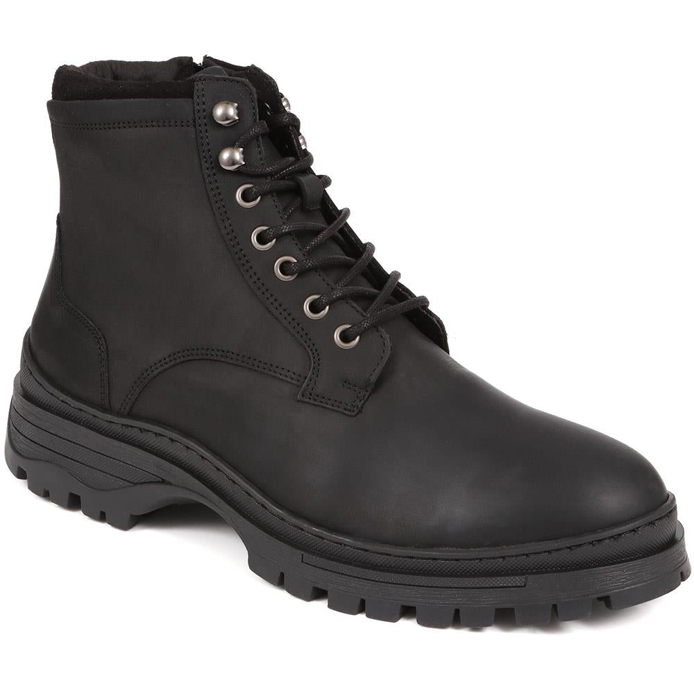 Leather Lace-Up Ankles Boots - DEXTON / 324 498