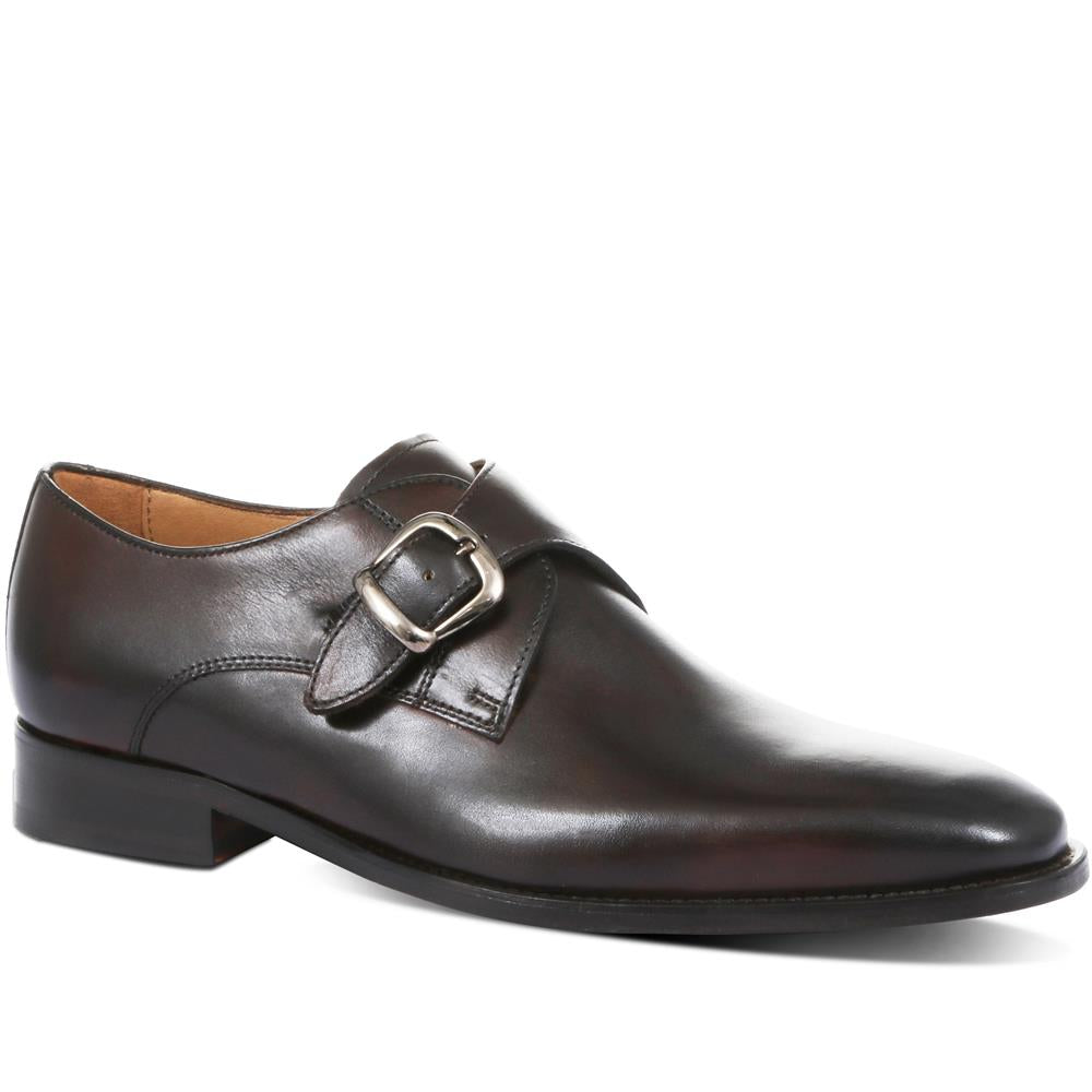 Justin Leather Single Strap Monk Shoes - JUSTIN / 318 901